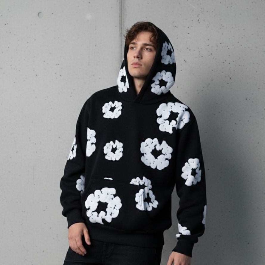 Bloom Hoodie (White) Drop Shoulder Hoodie