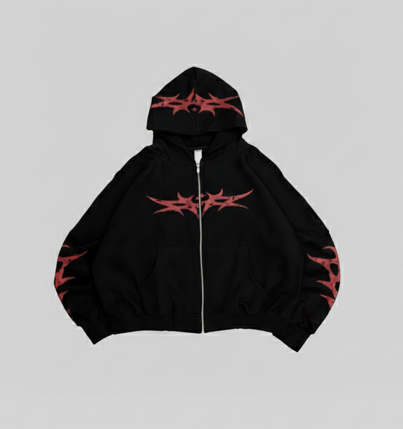 Red Fire Zipper Hoodie 🔥