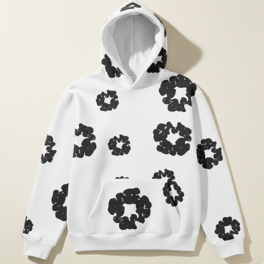 Bloom Hoodie (White) Drop Shoulder Hoodie