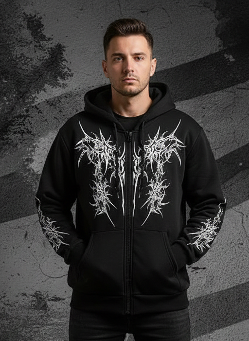 Gothic Zipper Hoodie 🔥