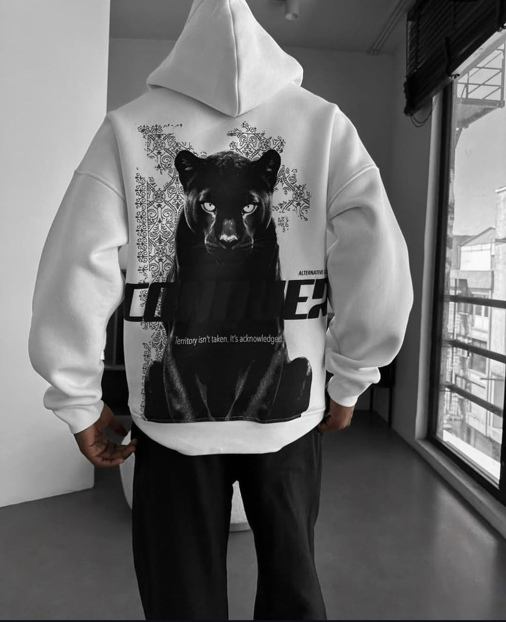 Black Panther Drop Shoulder Hoodie