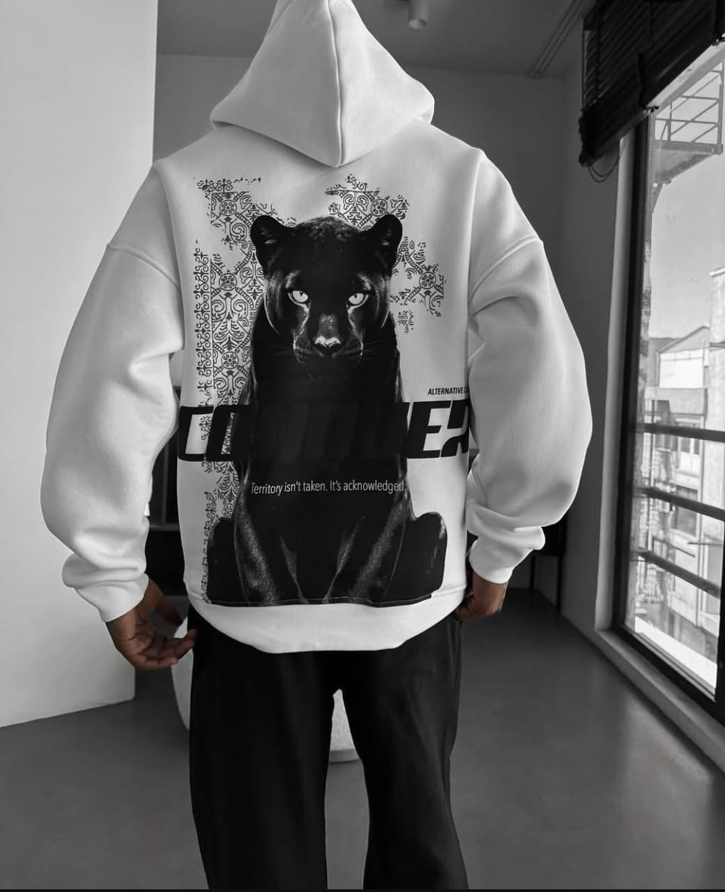 Black Panther Drop Shoulder Hoodie