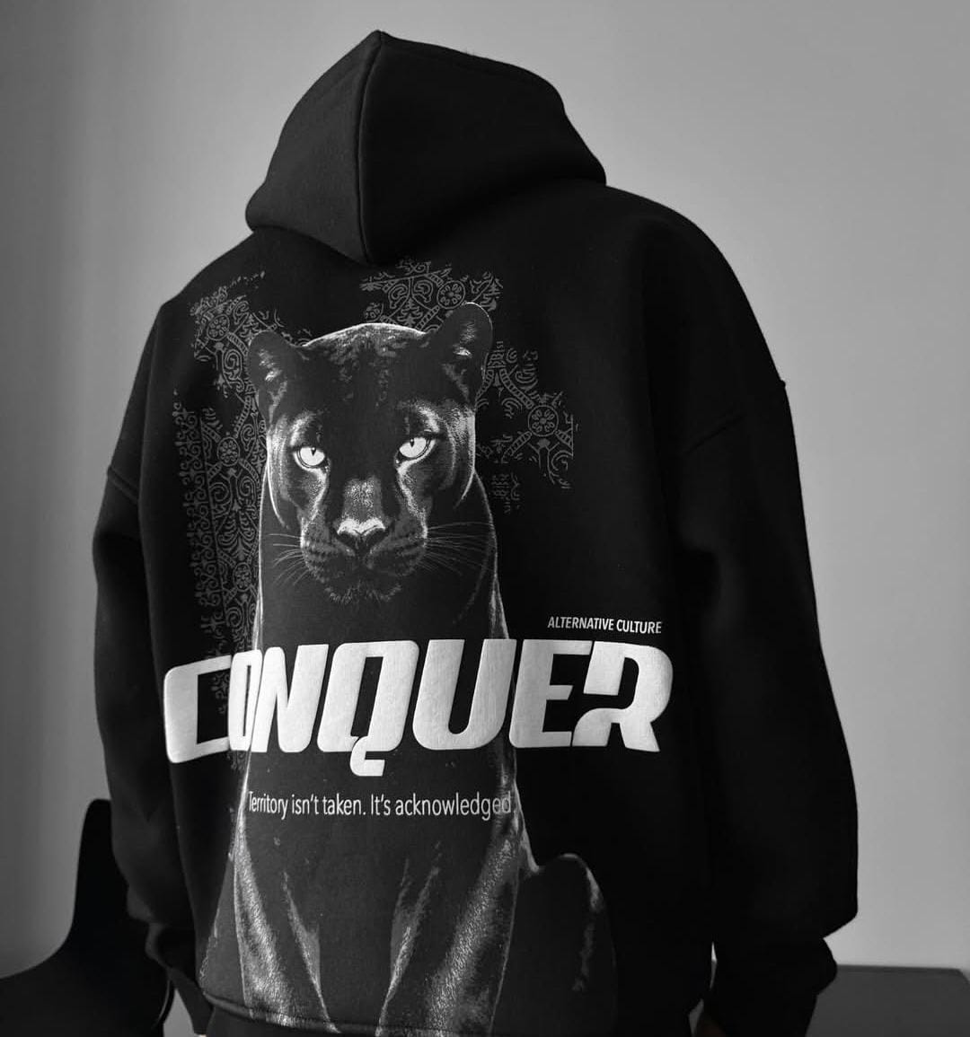 Black Panther Drop Shoulder Hoodie